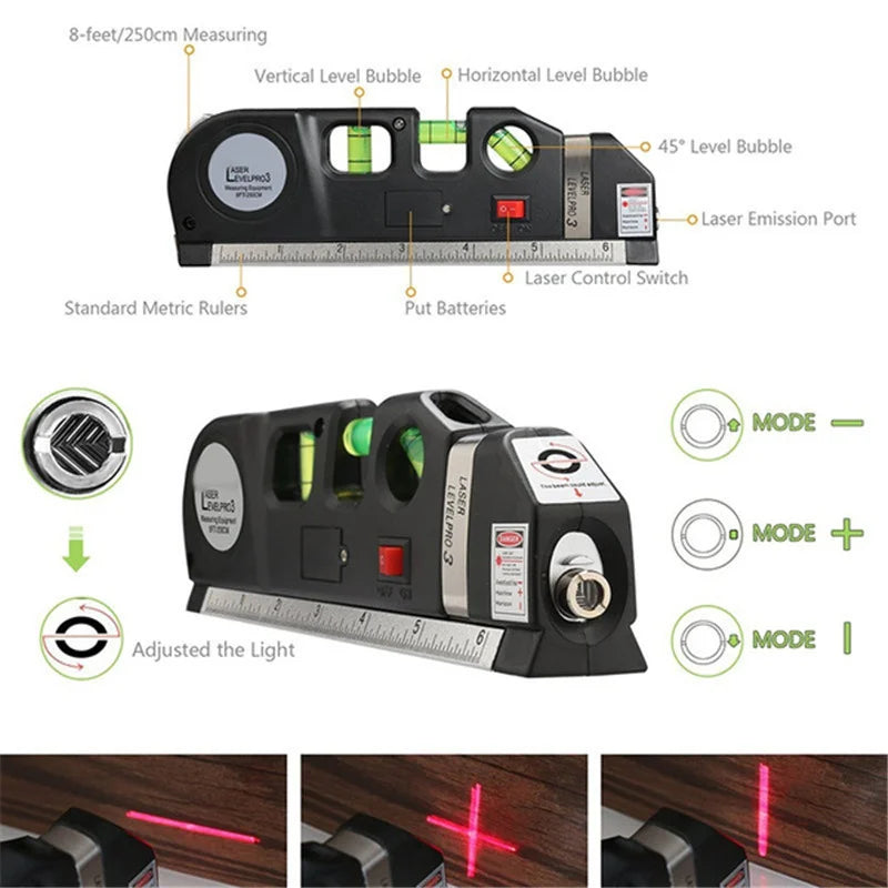 Multipurpose Laser Ruler Laser LV03 Multifunctional Laser Level and Spirit Level Metric Rulers Laser Straight Line Horizon